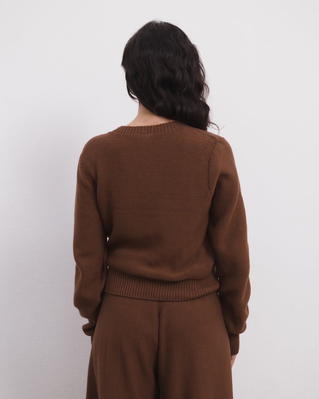 Tier Cardigan - Organic Cotton Knit - Nocciola Brown