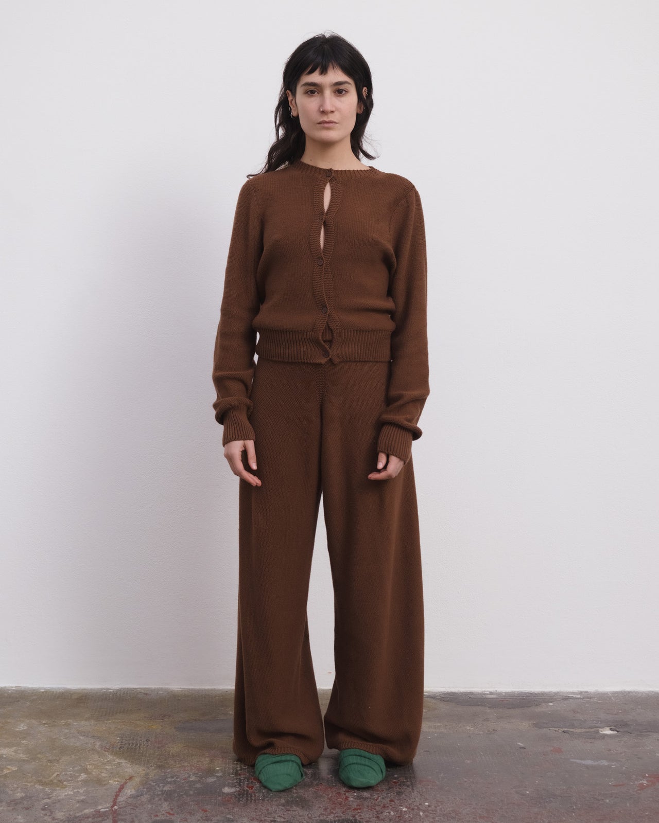 Tier Cardigan - Organic Cotton Knit - Nocciola Brown