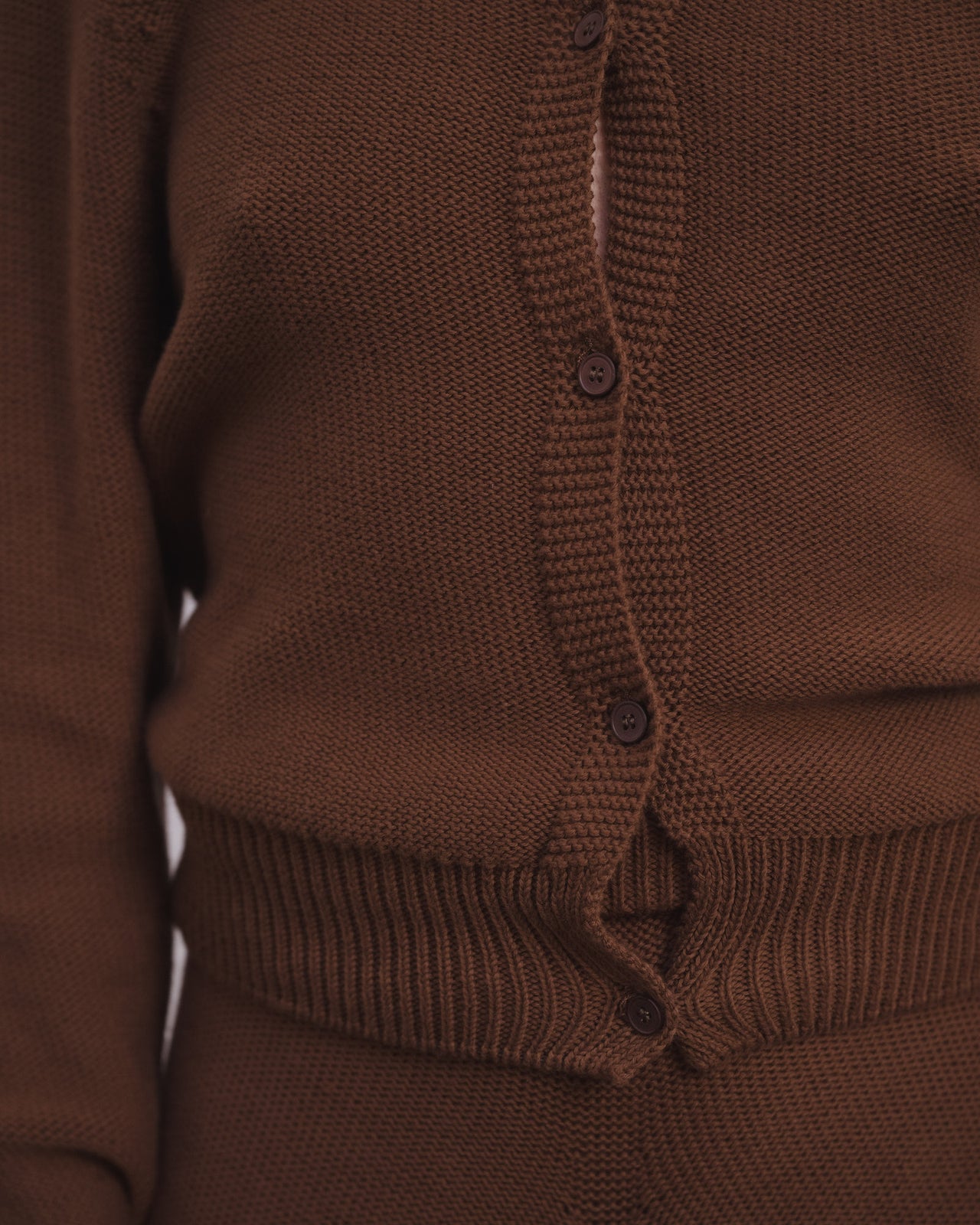 Tier Cardigan - Organic Cotton Knit - Nocciola Brown