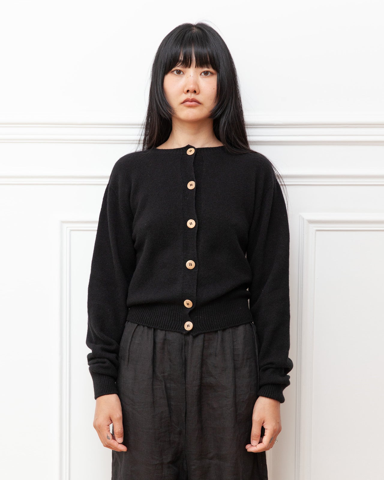 Tier Cardigan - Recycled Cashmere - Black