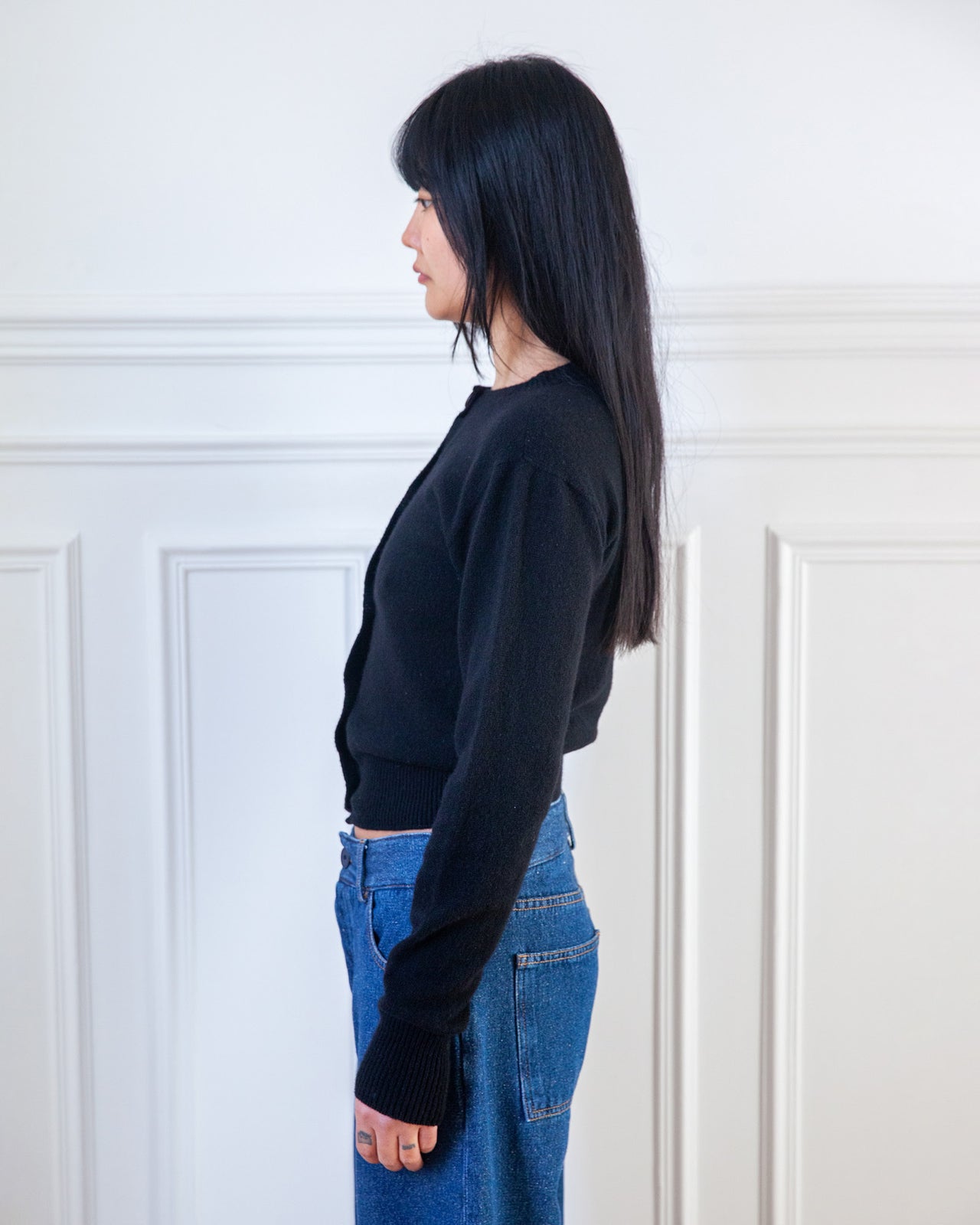 Tier Cardigan - Recycled Cashmere - Black