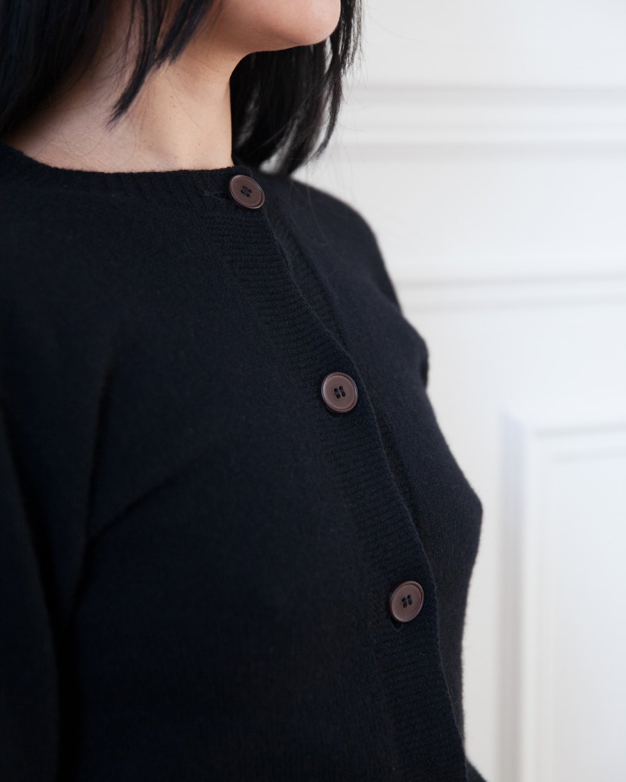Tier Cardigan - Recycled Cashmere - Black