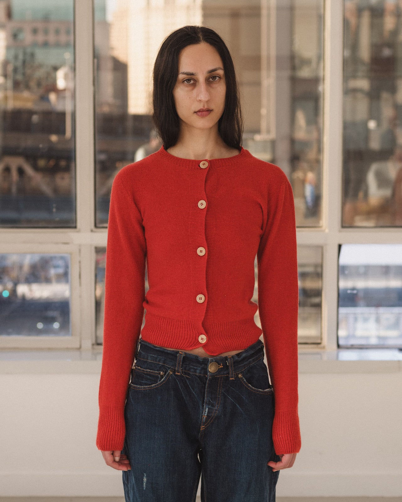 Tier Cardigan - Recycled Cashmere - Melograno Red