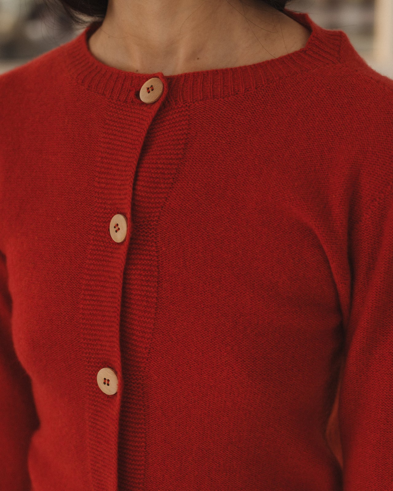 Tier Cardigan - Recycled Cashmere - Melograno Red