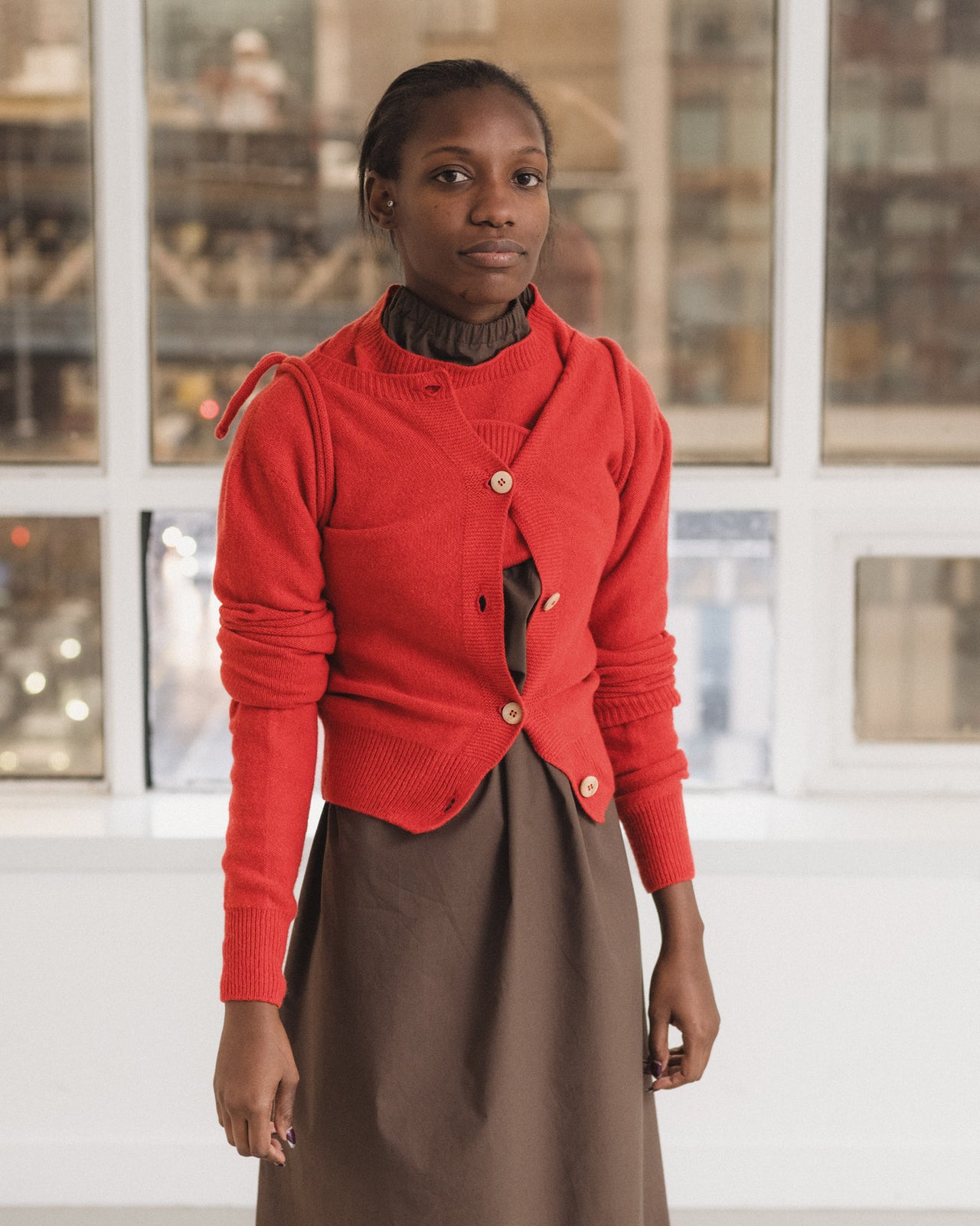 Tier Cardigan - Recycled Cashmere - Melograno Red