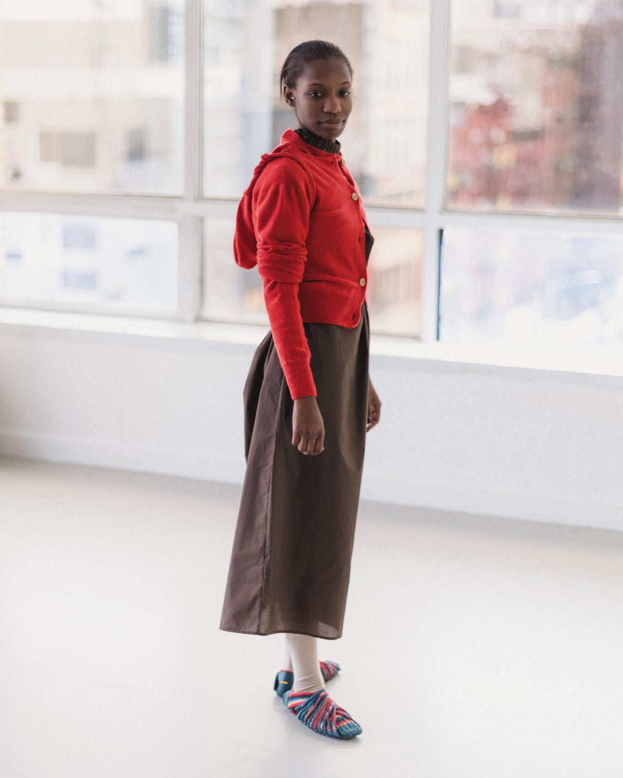 Tier Cardigan - Recycled Cashmere - Melograno Red