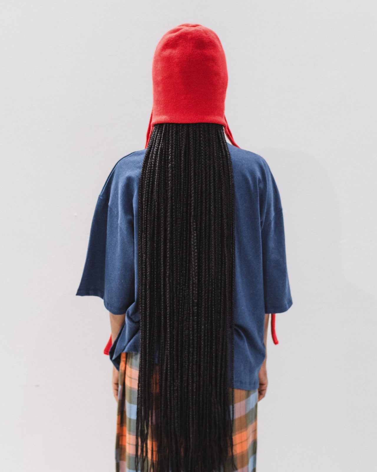 Tier Hood - Recycled Cashmere Rib - Melograno Red