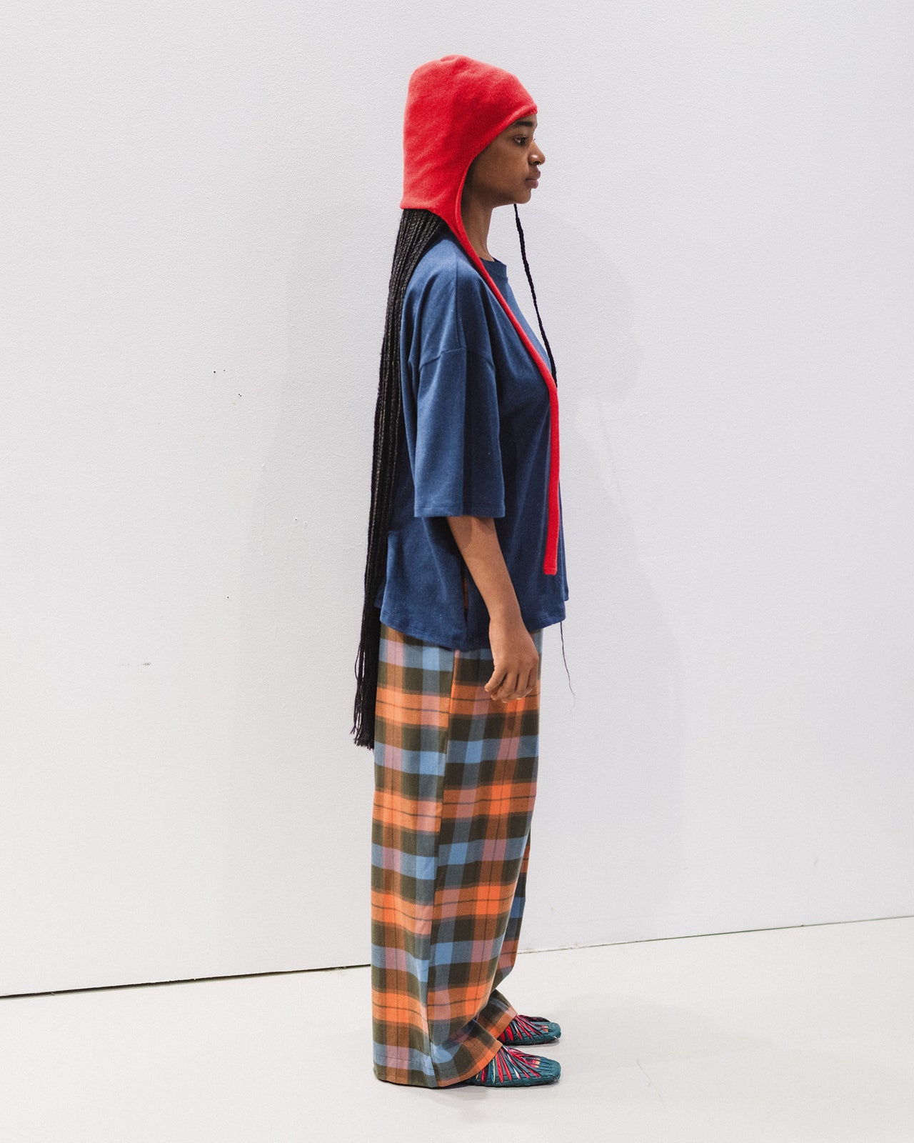 Tier Hood - Recycled Cashmere Rib - Melograno Red