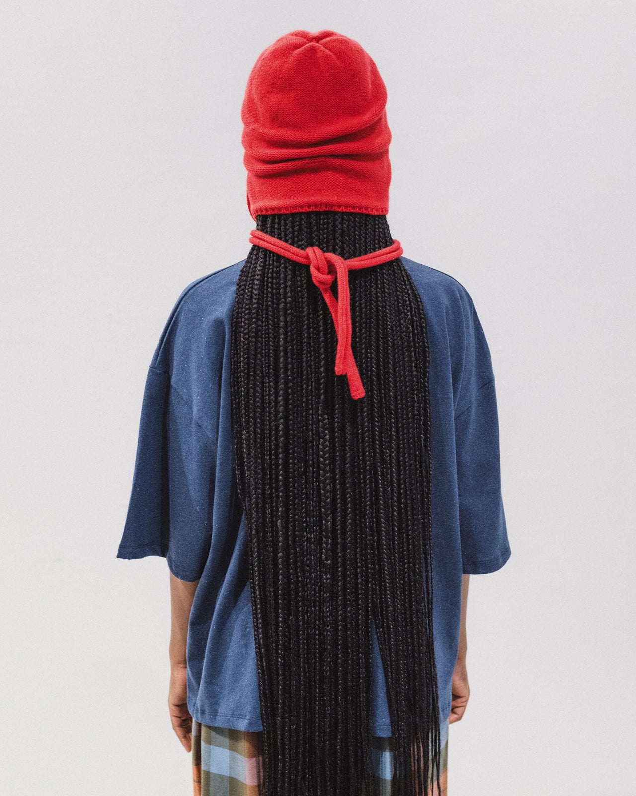 Tier Hood - Recycled Cashmere Rib - Melograno Red