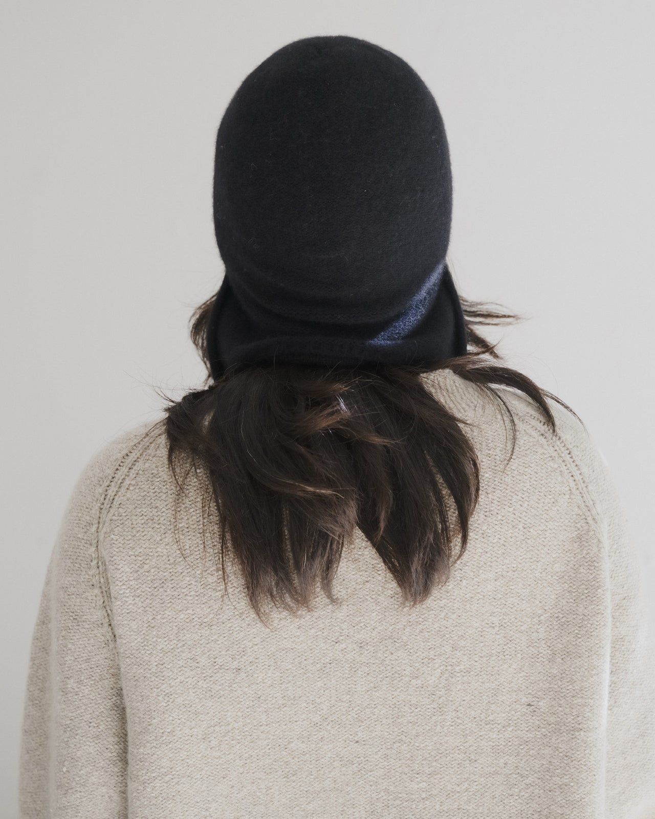 Tier Hooded Wrap - Recycled Cashmere - Black