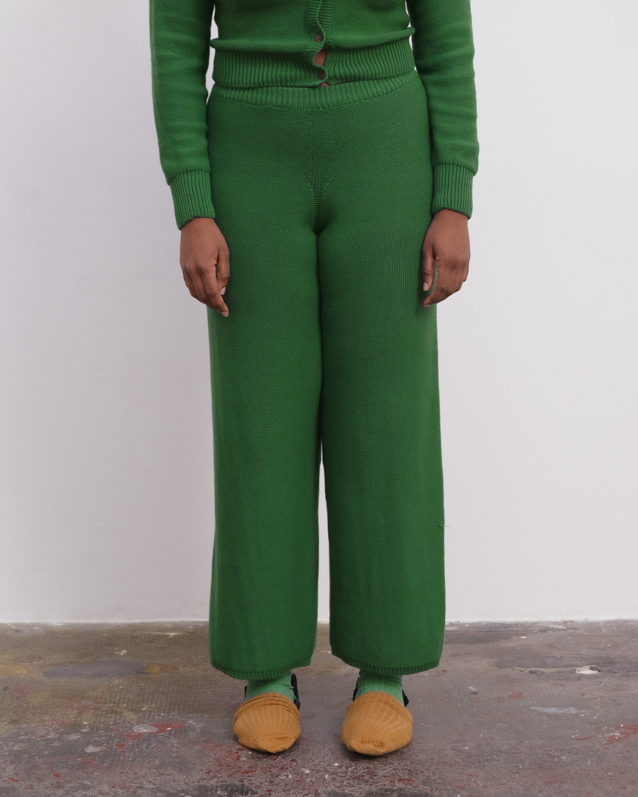 Tier Pants - Organic Cotton Rib - Calla Green