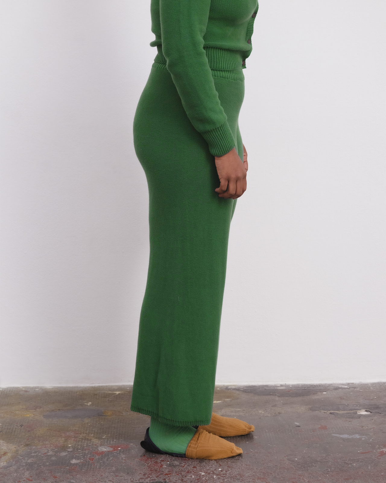 Tier Pants - Organic Cotton Rib - Calla Green