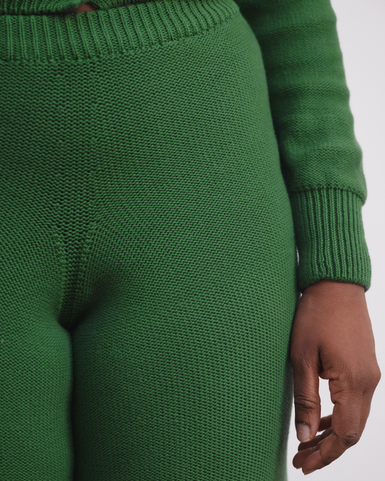 Tier Pants - Organic Cotton Rib - Calla Green