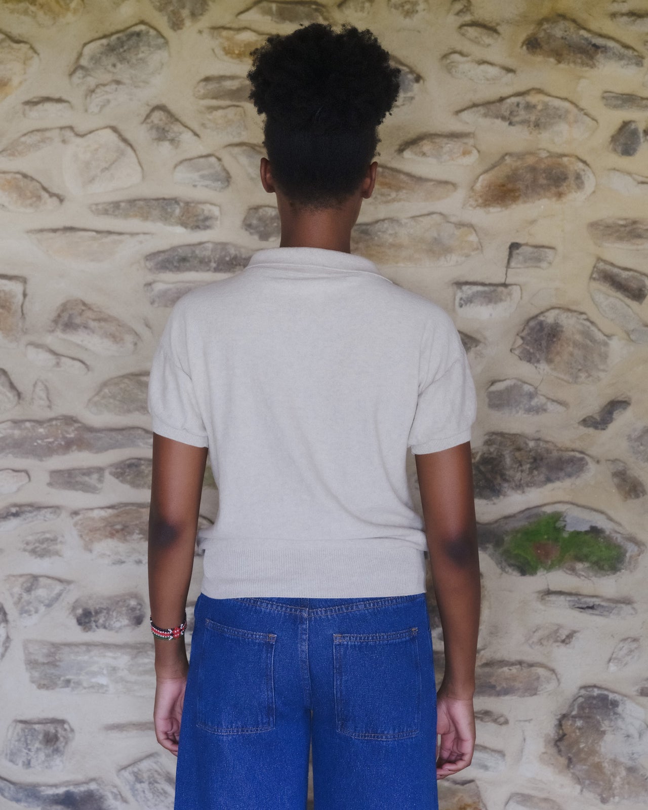 Tier Polo Short Sleeve - Organic Cotton Knit - Grey Melange