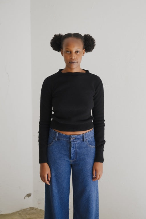 Tier Sweater - Recycled Cashmere - Black