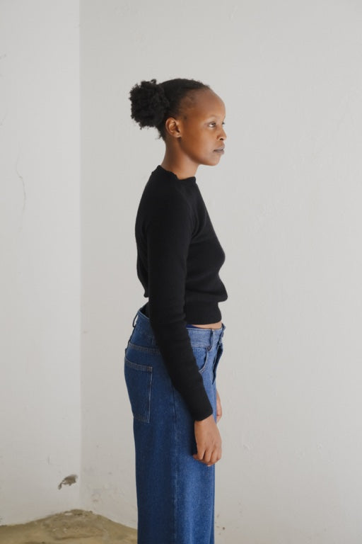 Tier Sweater - Recycled Cashmere - Black