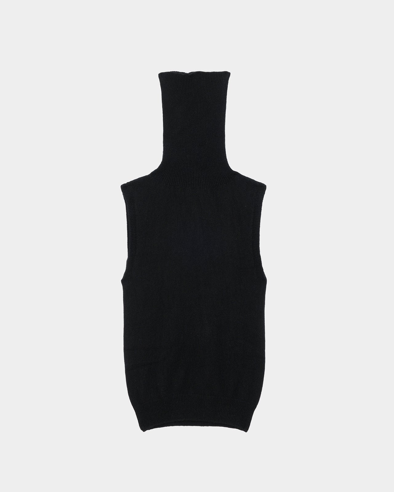 Tier Turtleneck Vest - Recycled Cashmere - Black