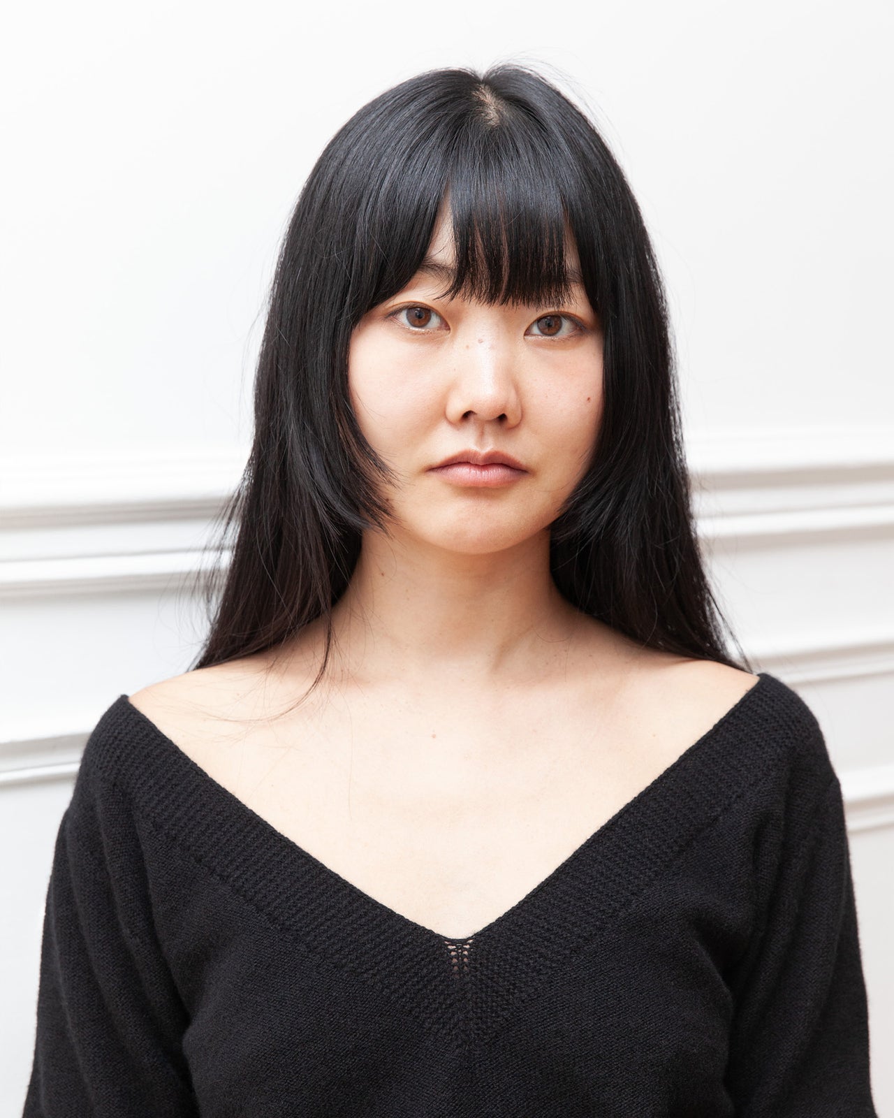 Tier V Neck - Recycled Cashmere - Black