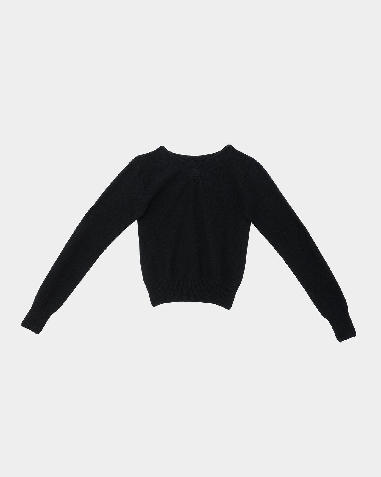 Tier V Neck - Recycled Cashmere - Black