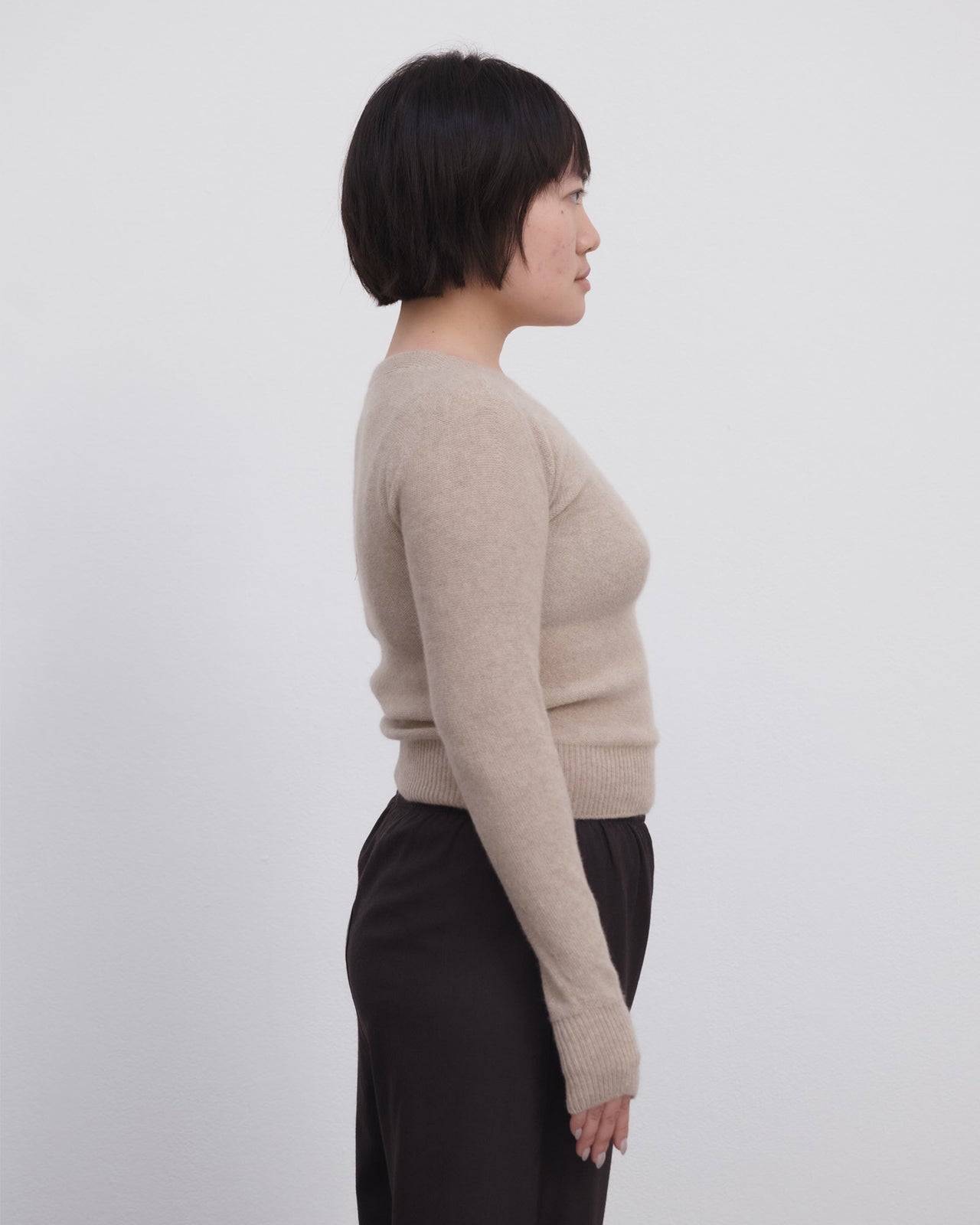Tier V Neck - Recycled Cashmere - Camel