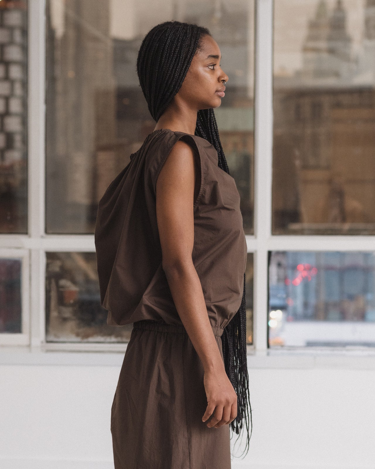 Tin Jumpsuit - Organic Cotton Poplin - Mara Brown