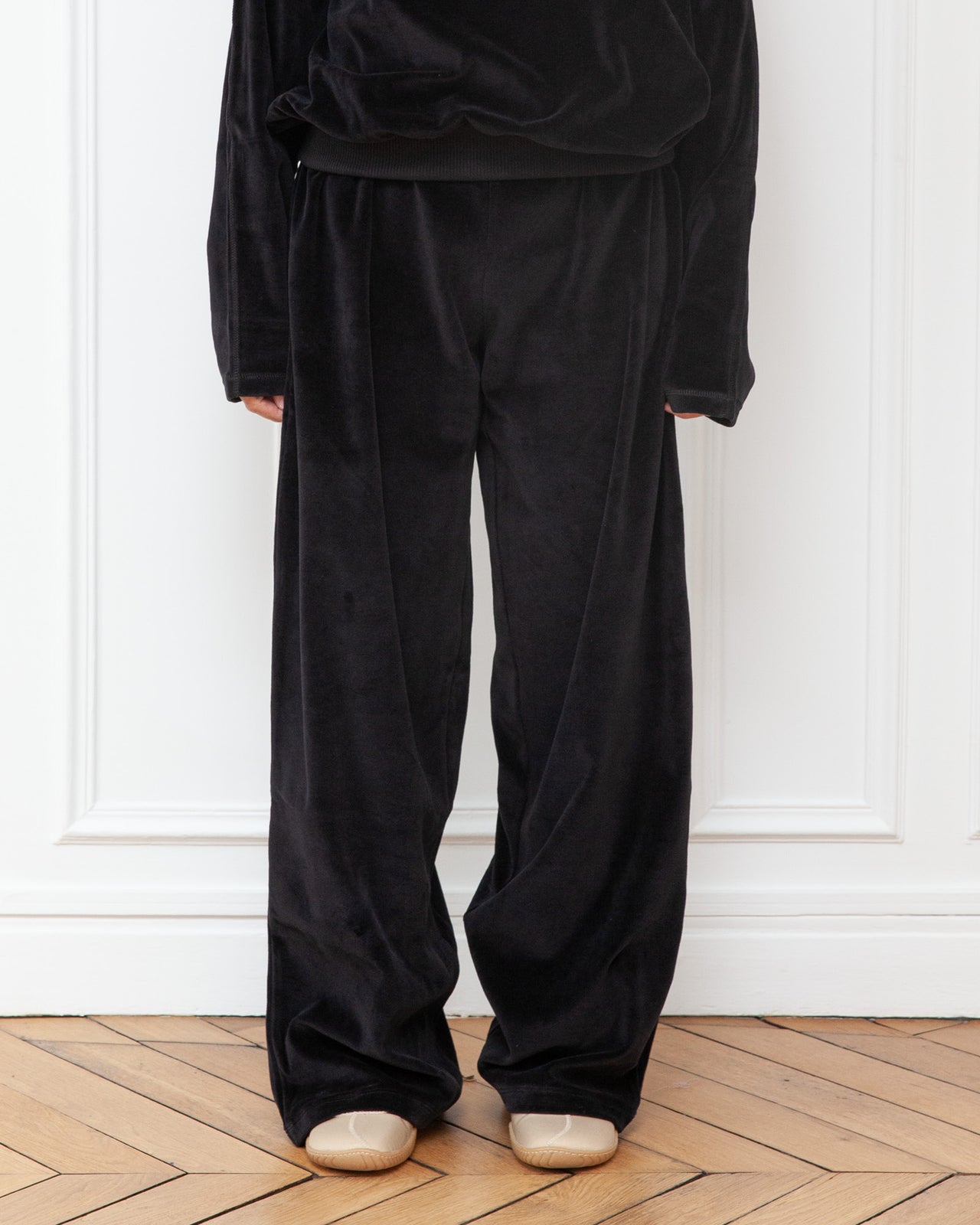Tre Sweatpants - Organic Cotton Velour - Black