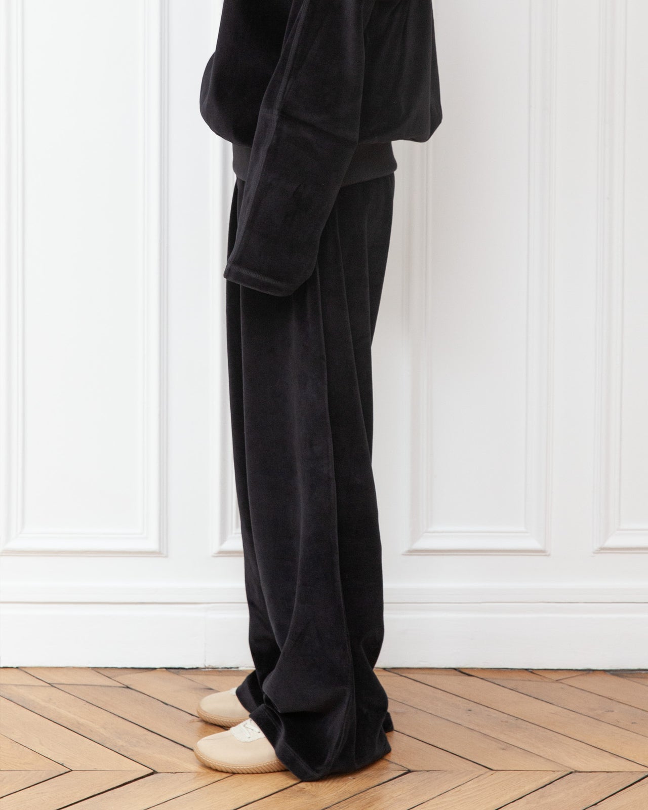 Tre Sweatpants - Organic Cotton Velour - Black