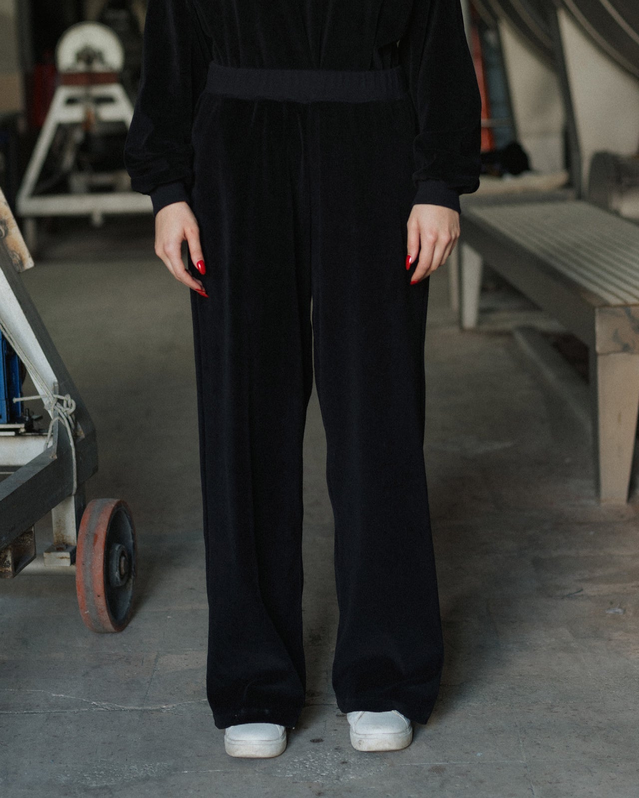 Tre Sweatpants - Organic Cotton Velour - Black