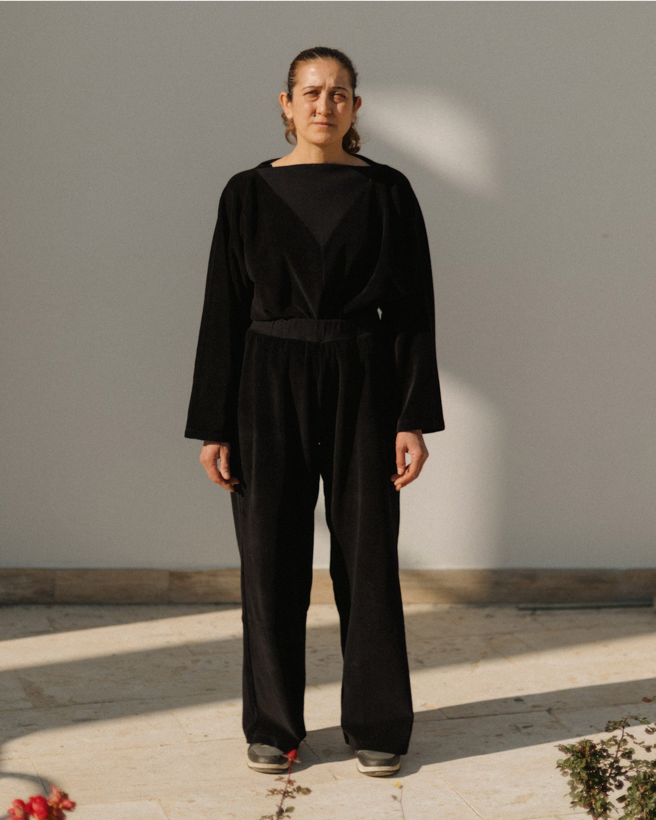 Tre Sweatshirt - Organic Cotton Velour - Black