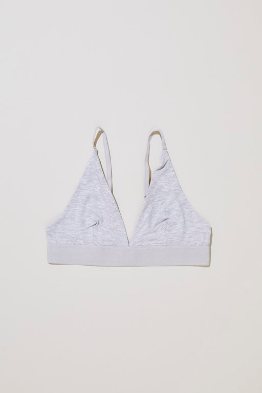 Triangle Bra - Bamboo Jersey - Grey Melange