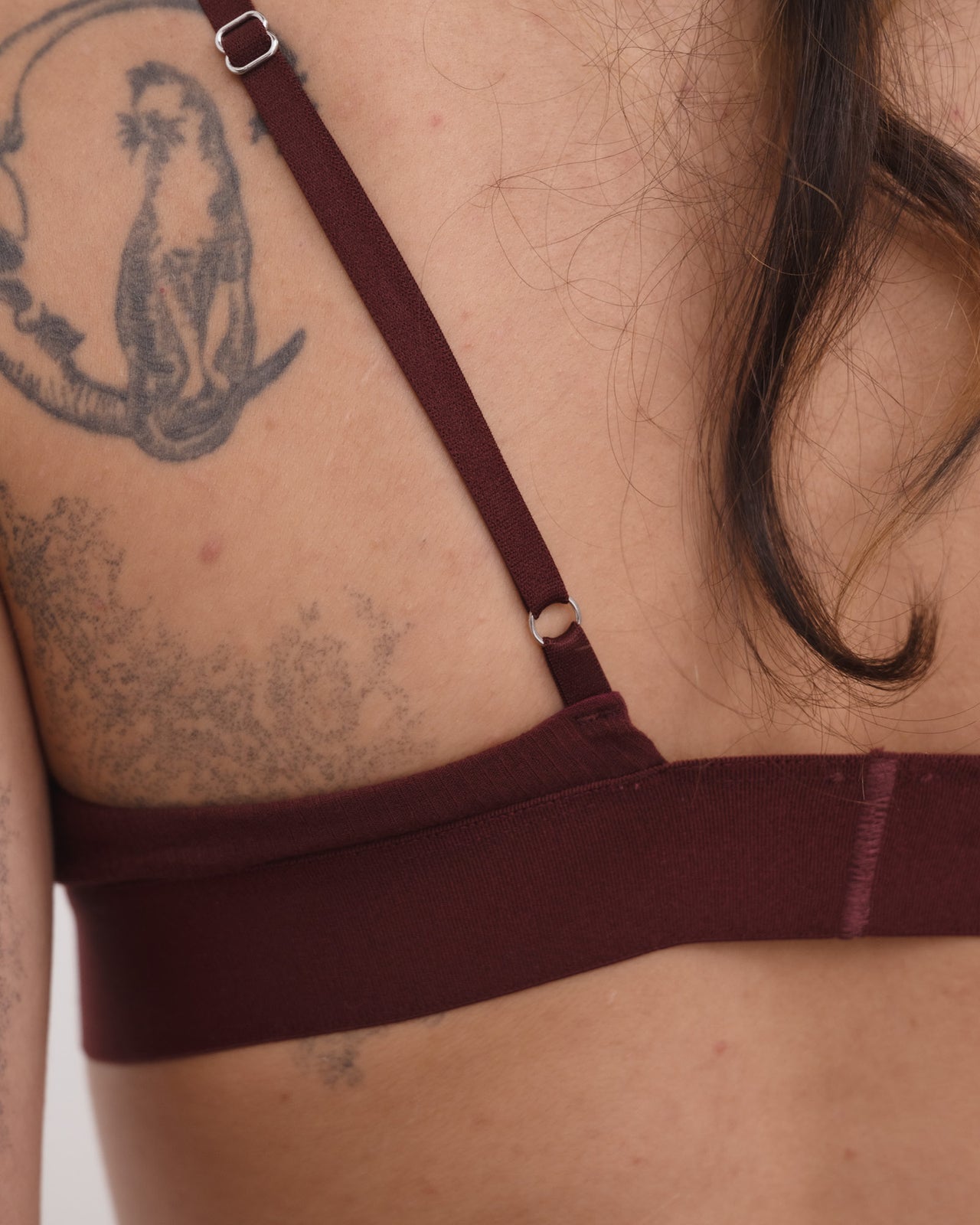 Triangle Bra - Fine Organic Cotton Rib - Nara Red