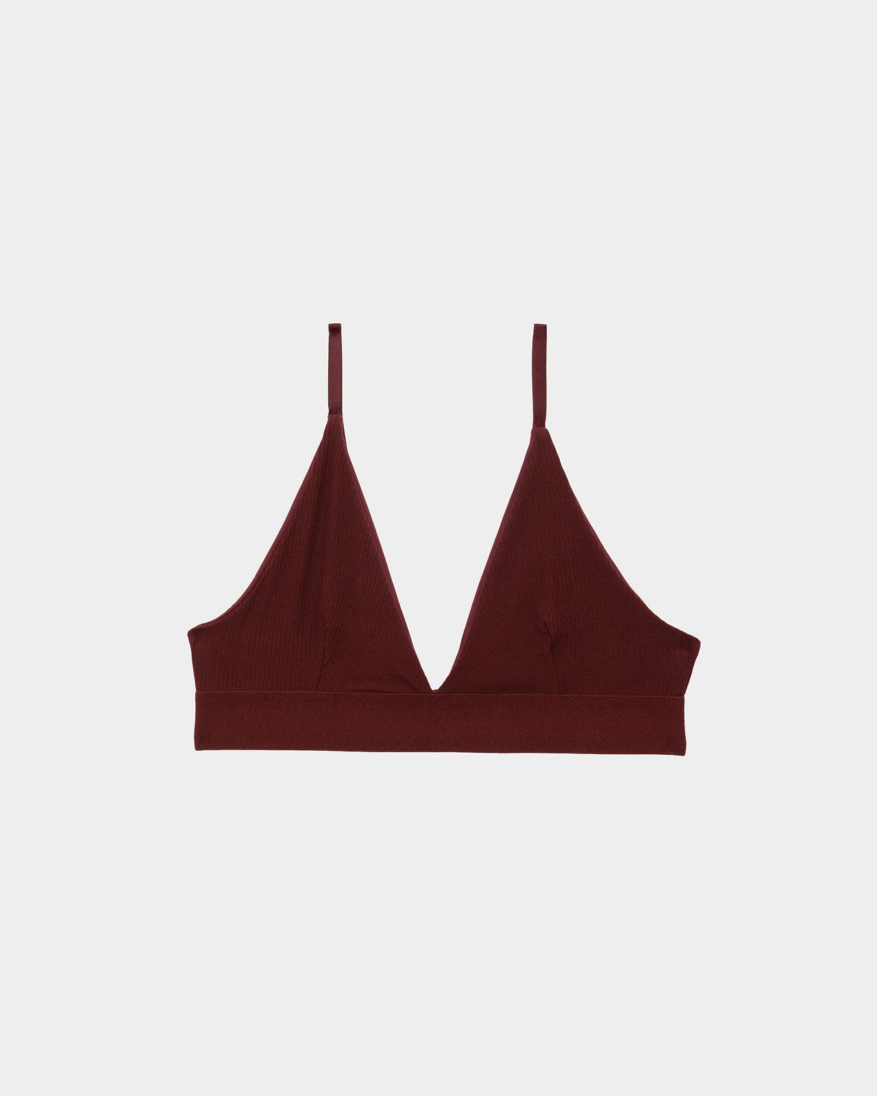 Triangle Bra - Fine Organic Cotton Rib - Nara Red