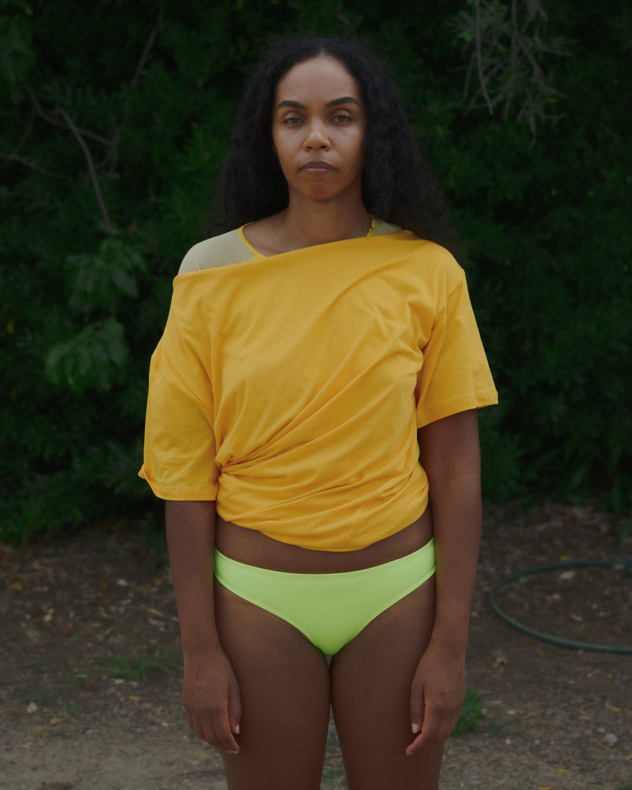 Turn Tee Shirt - Cotton Silk Jersey - Boat Yellow