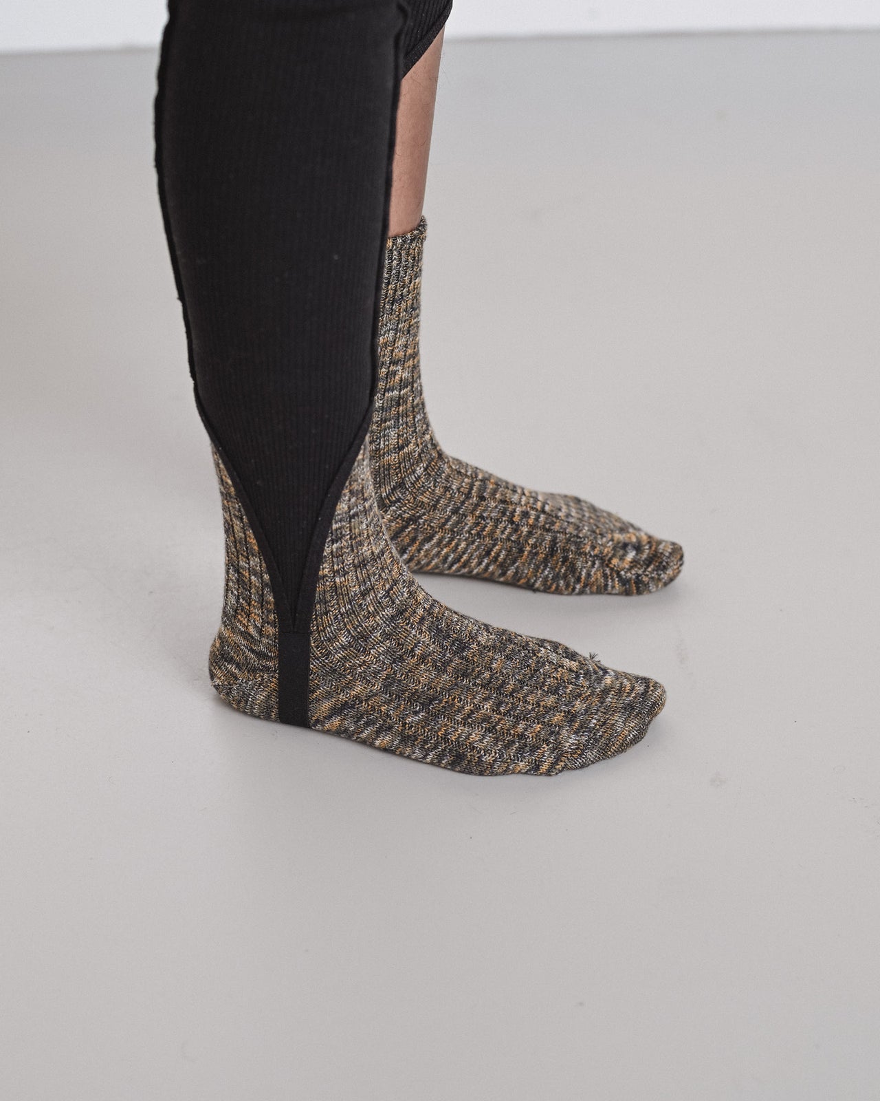 Twist Overankle Socks - Organic Cotton - Olive Green Melange