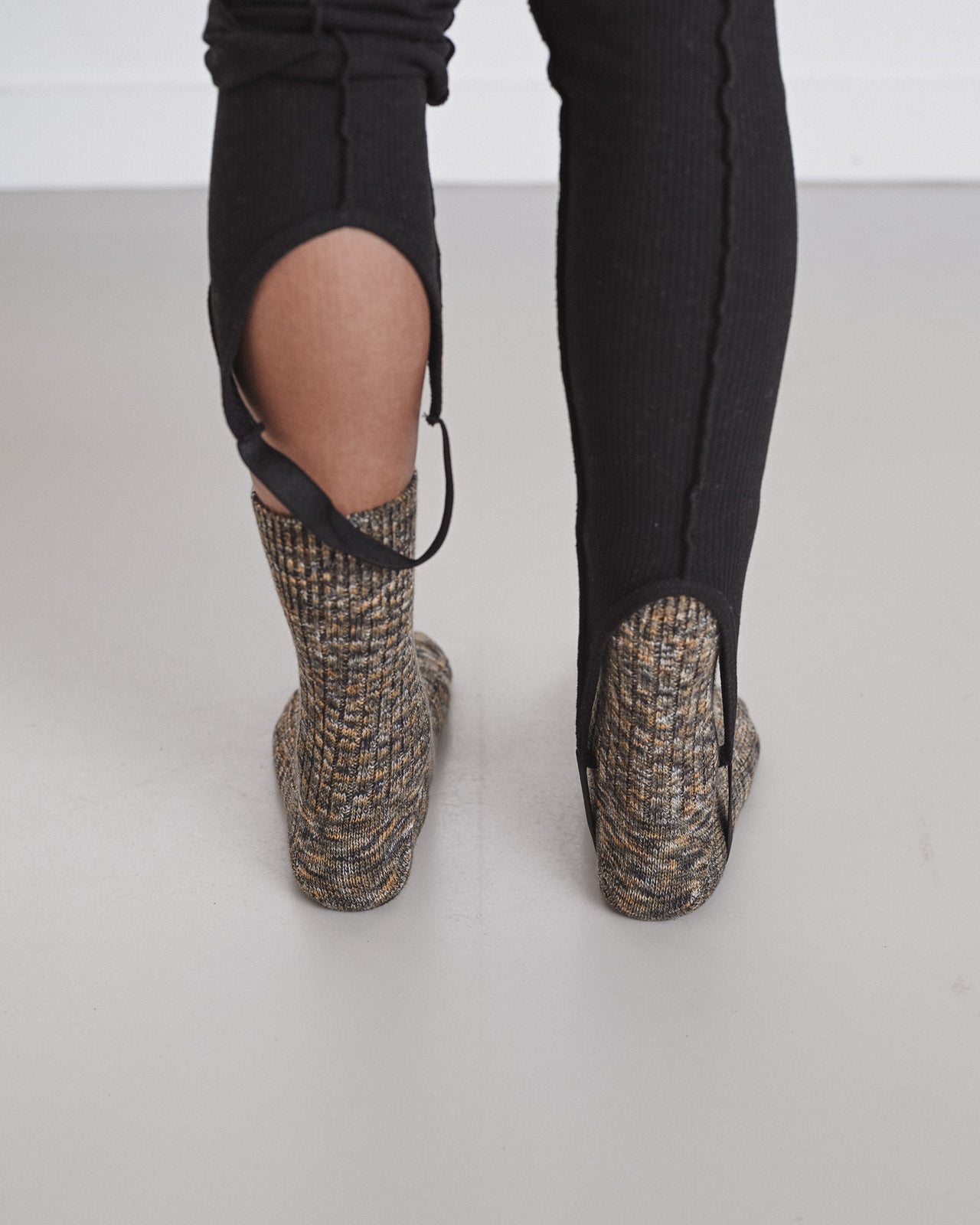 Twist Overankle Socks - Organic Cotton - Olive Green Melange