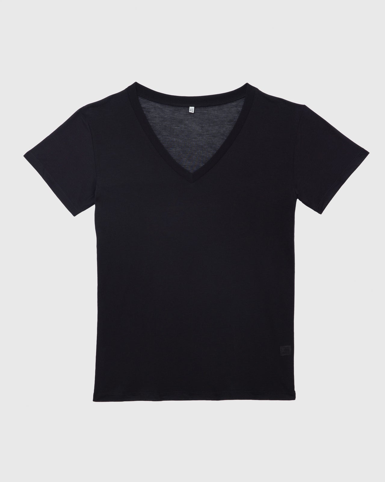 V Neck Tee Shirt - Bamboo Lyocell - Black
