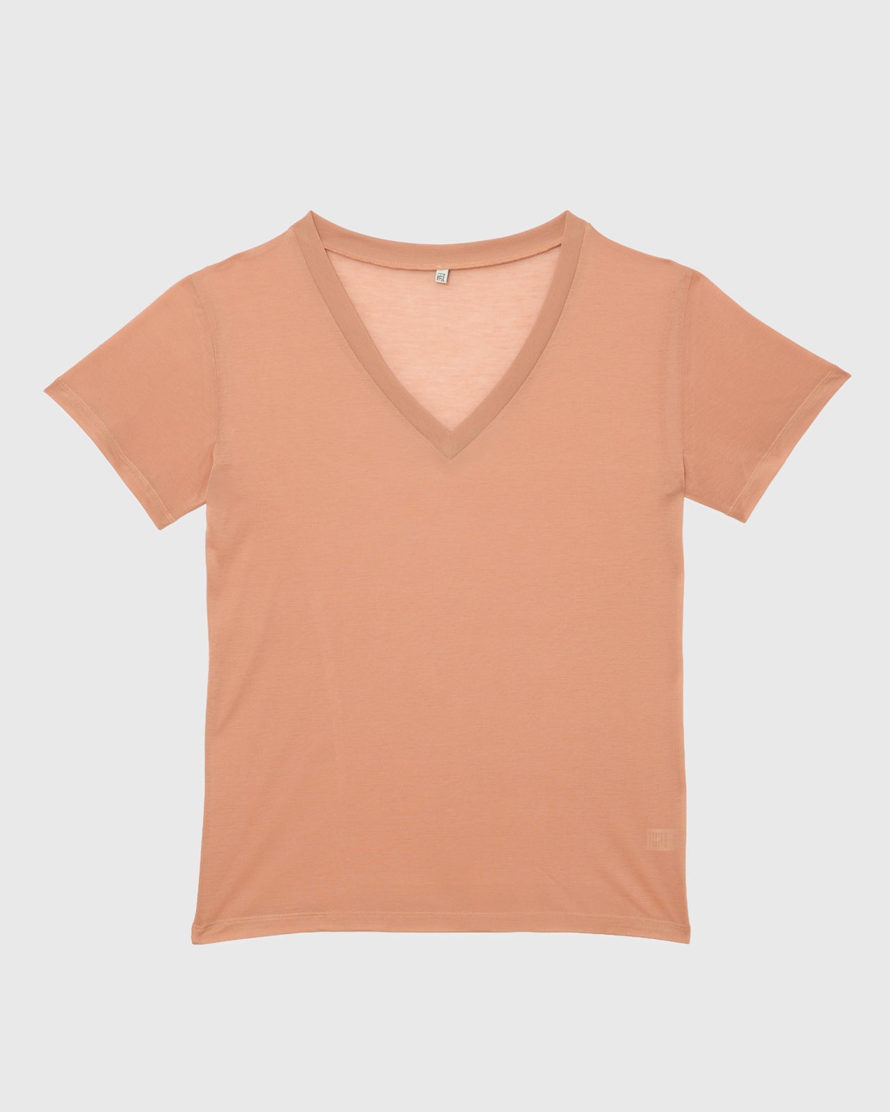 V Neck Tee Shirt - Bamboo Lyocell - Branch Terracotta