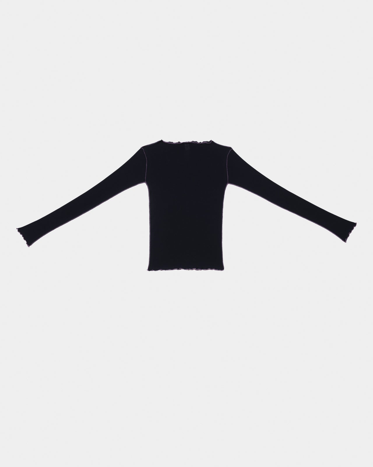 Vein Long Sleeve Tee - Fine Organic Cotton Rib - Murano Navy / Purple