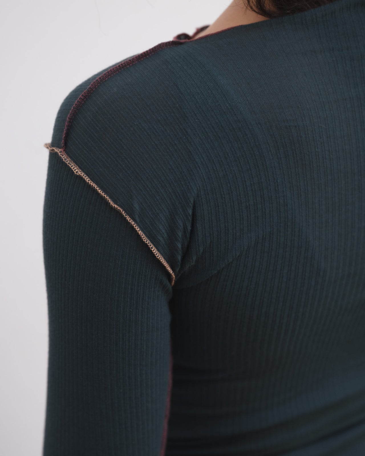 Vein Long Sleeve Tee - Organic Cotton Rib - Hirsu Green