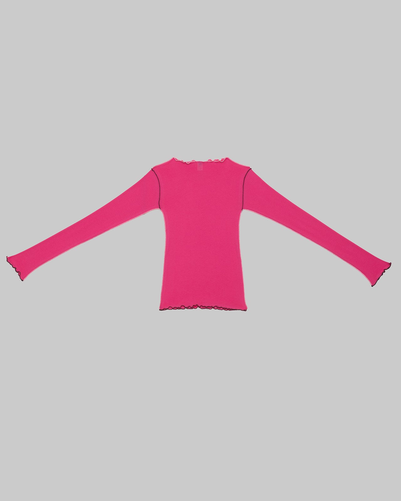 Vein Long Sleeve Tee - Fine Organic Cotton Rib - York Pink / Pink