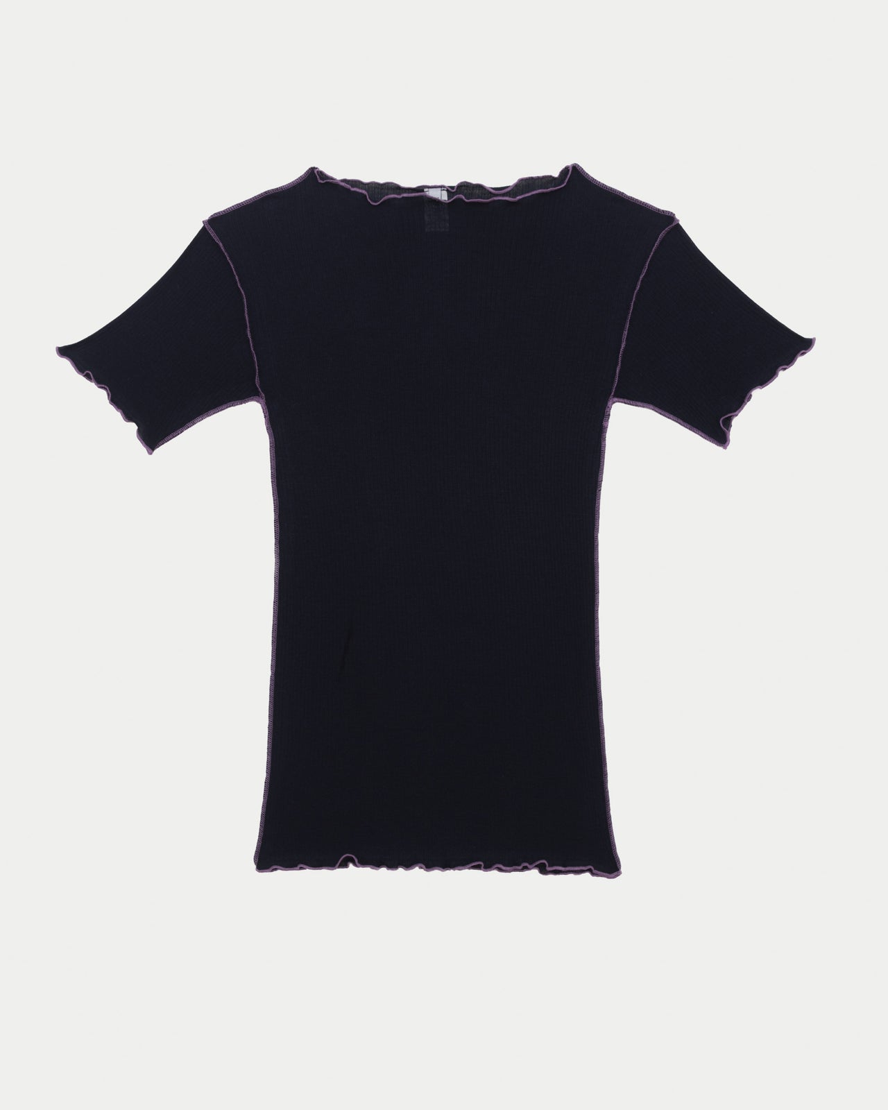 Vein Tee Shirt - Fine Organic Cotton Rib - Murano Navy / Purple