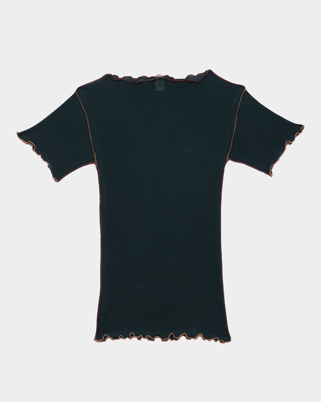 Vein Tee Shirt - Organic Cotton Rib - Hirsu Green