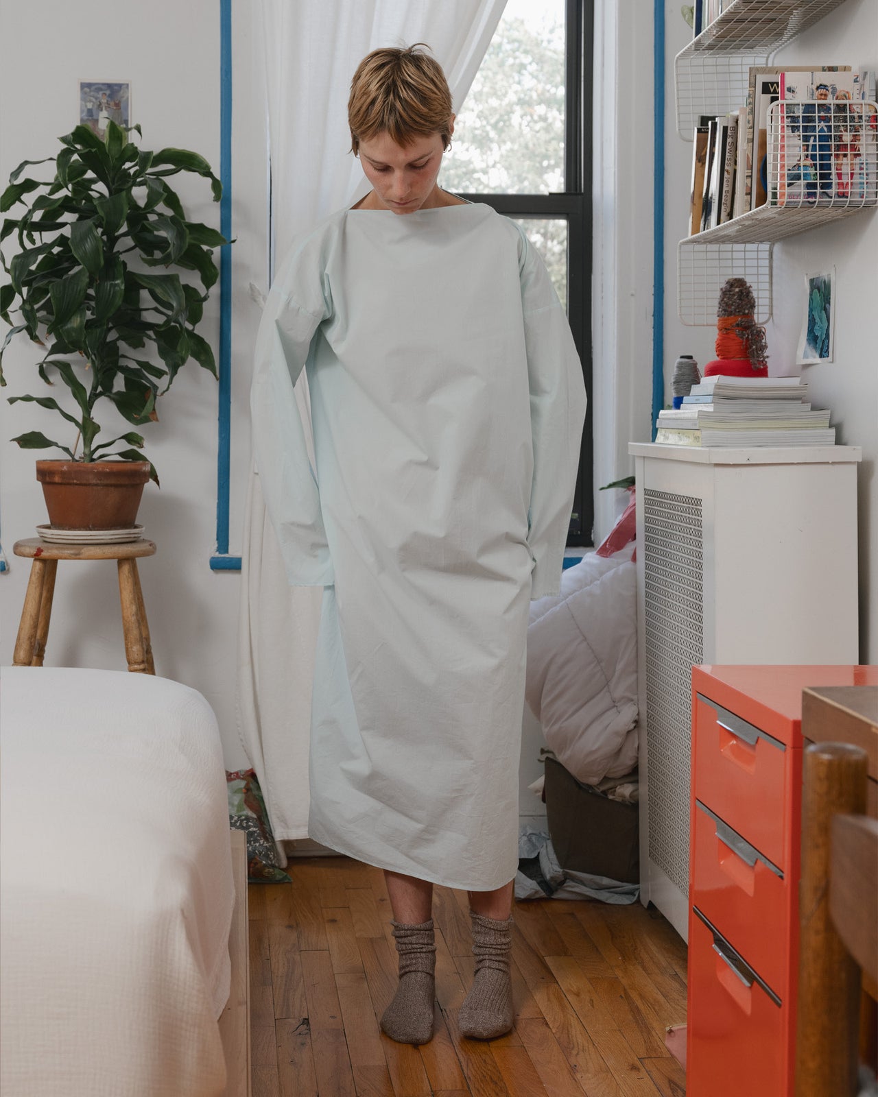 Viag Dress - Organic Cotton Poplin - Kal Mint