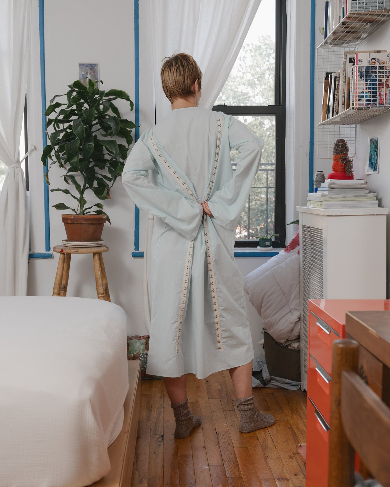 Viag Dress - Organic Cotton Poplin - Kal Mint