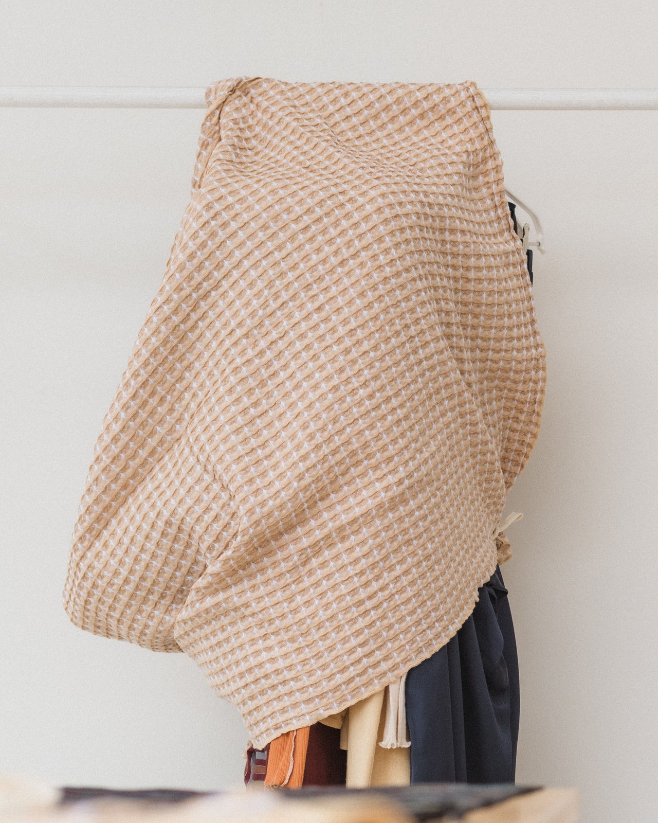 Waffle Beach Towel - Organic Cotton Waffle - Broom Brown