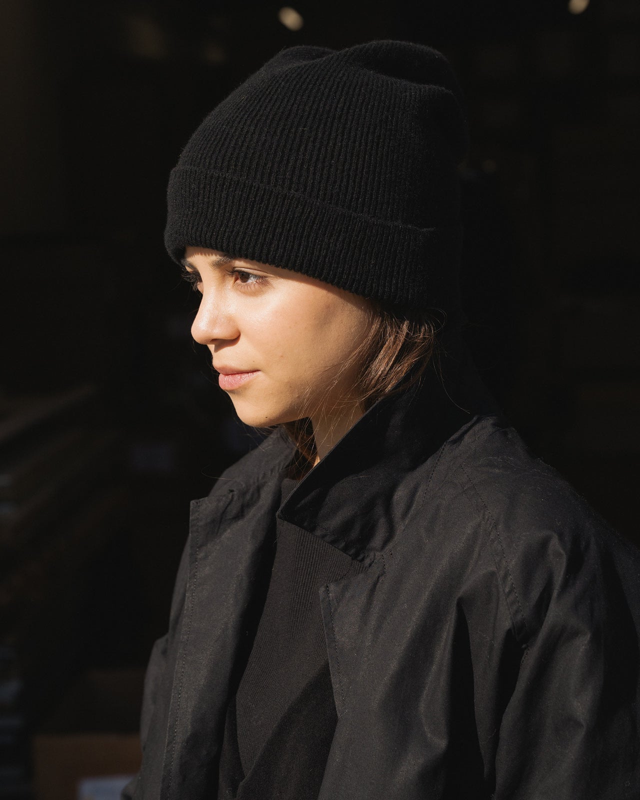 Whit Beanie - Recycled Cashmere - Black