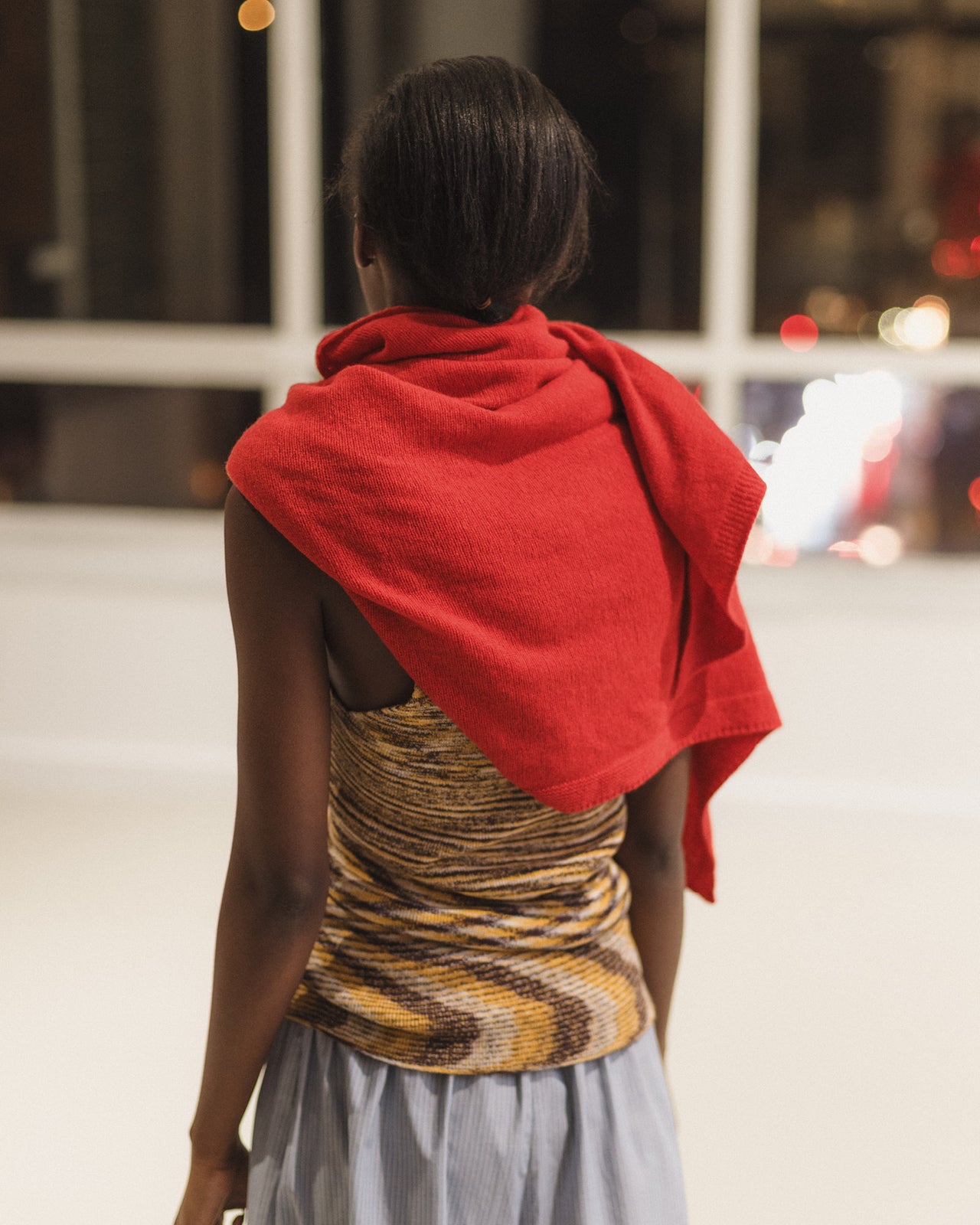 Whit Scarf - Recycled Cashmere Rib - Melograno Red