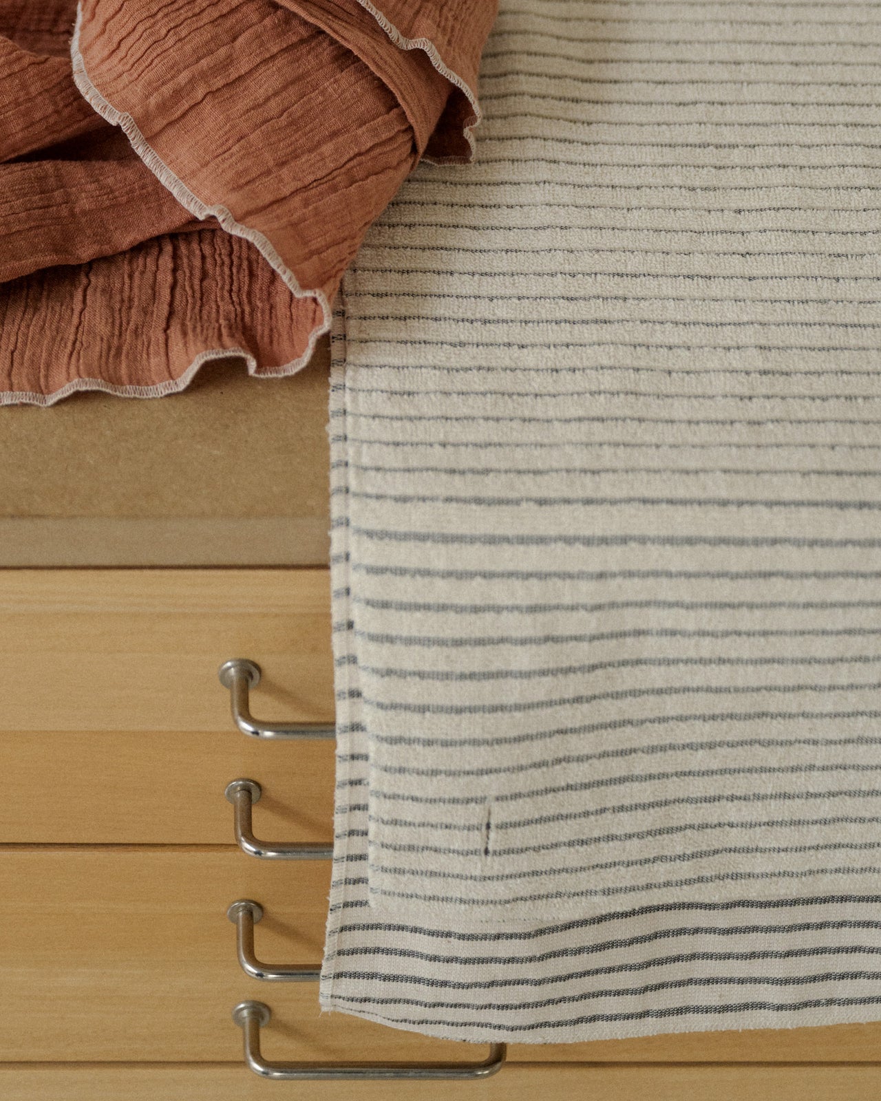 Yoga Mat Towel - Organic Cotton - Black Stripes