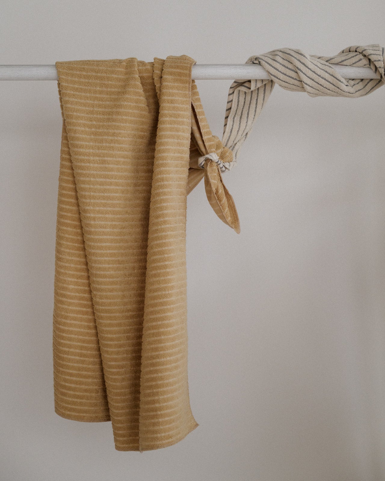 Yoga Mat Towel - Organic Cotton - Brown Stripes