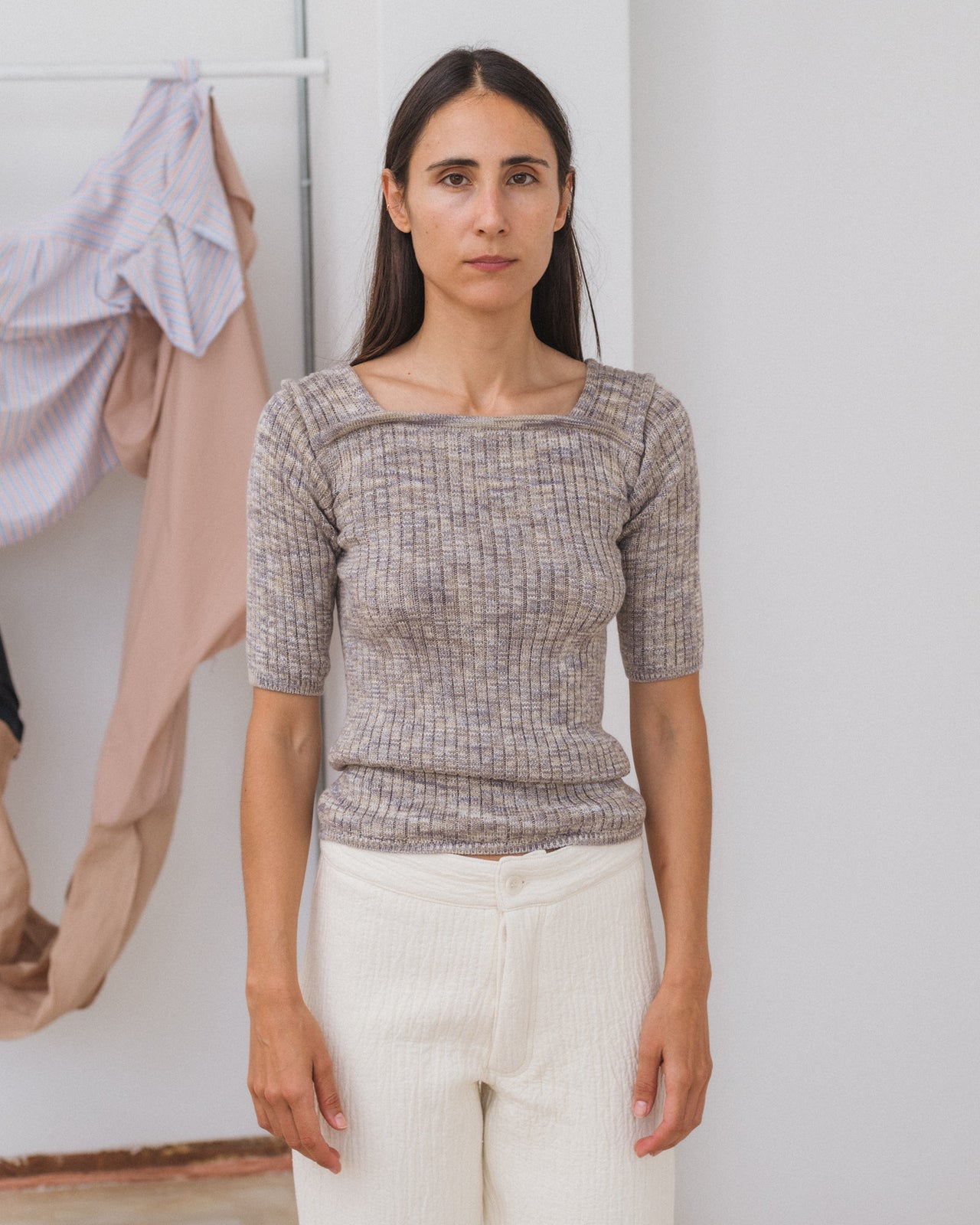 Zampa 3/4 - Organic Cotton Rib - Grey Melange